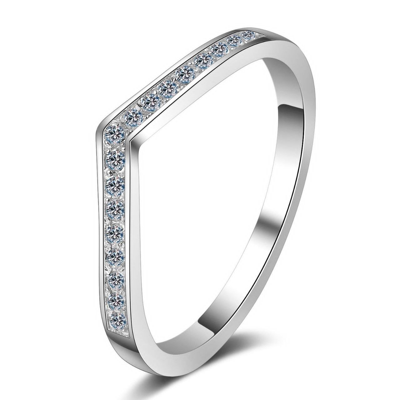 V Line Moissanite Ring