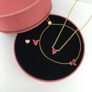 Set Amour Corazón Rubí Dorado