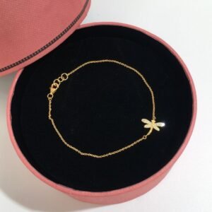 Pulsera Libélula Minimal Dorada