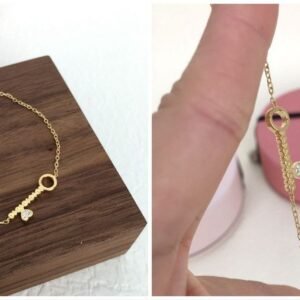 Pulsera Llave Minimal Dorada