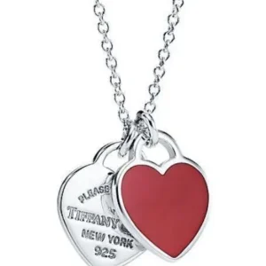 Double Heart Charm Silver