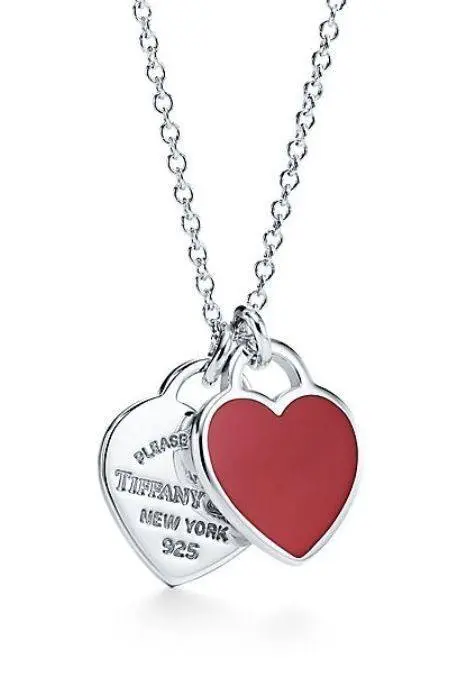 Double Heart Charm Silver