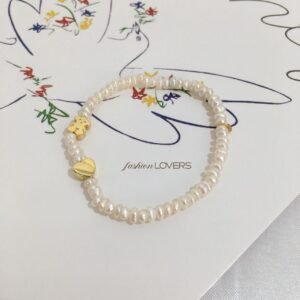 Pulsera Perlas Amour Dorada